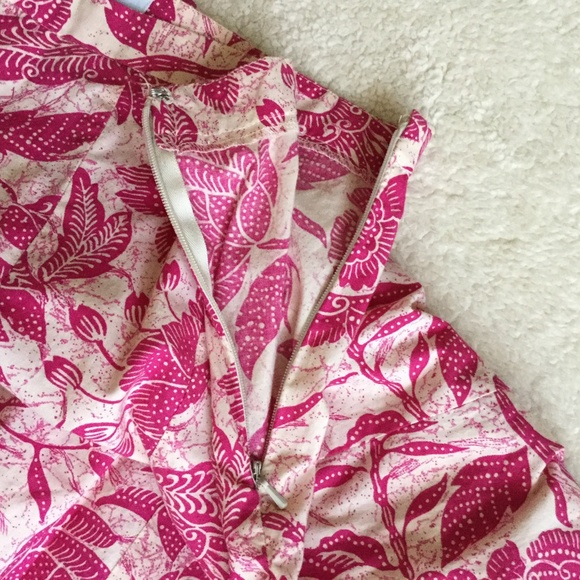 Old Navy Y2K Floral Midi Trumpet Skirt Cotton Pink Brown - Sz 6 - Picture 6 of 8